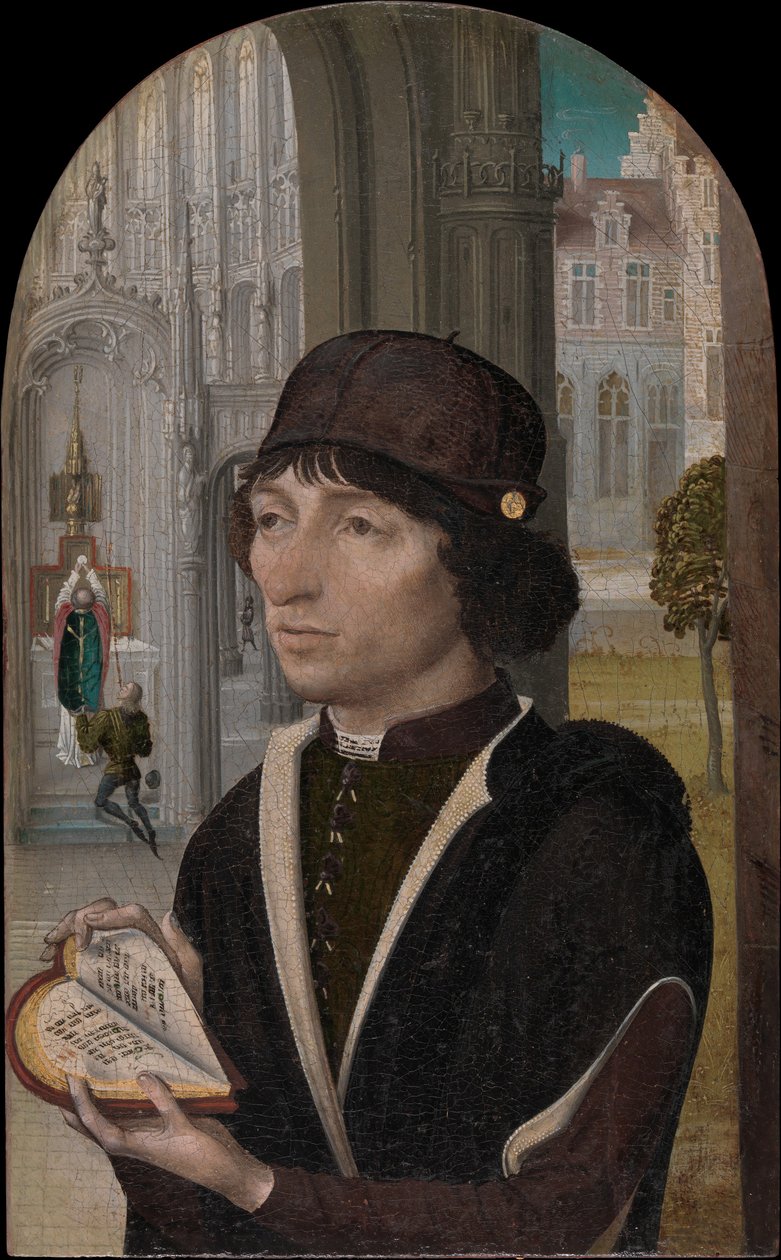 Mladý muž drží knihu, ca. 1480. od Master of the View of Sainte