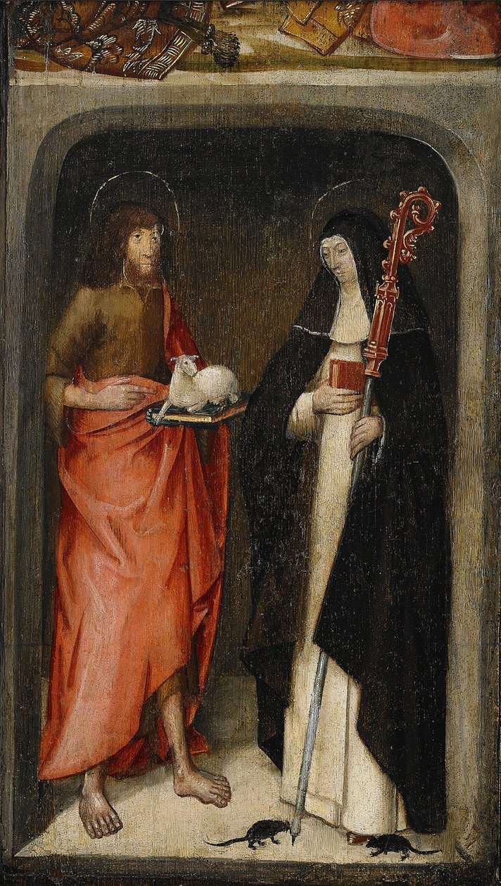 Svatý Jan Křtitel a svatá Gertruda z Nivelles, 1480 od Master of the View of St. Gudule
