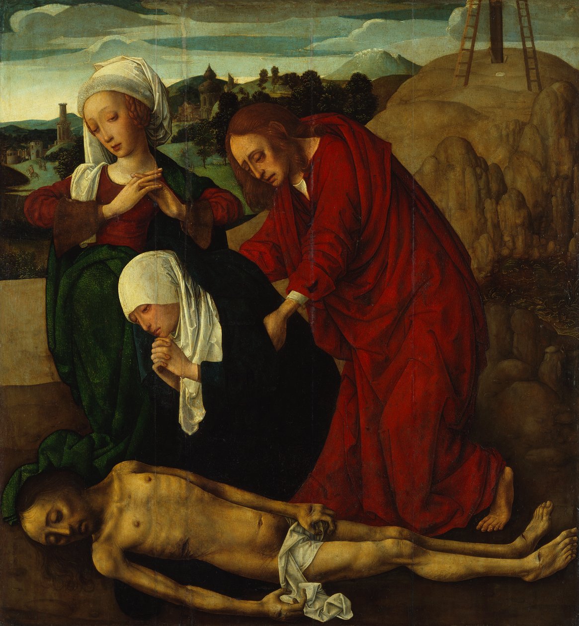 Pláč nad mrtvým Kristem, asi 1490 (olej na desce) od Master of the Virgo Inter Virgines