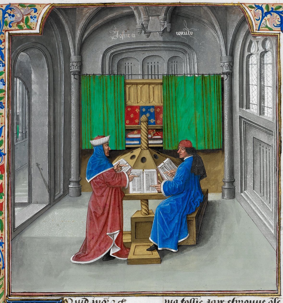 Boccaccio a Petrarch Od: De casibus virorum illustrium od Giovanniho Boccaccia od Master of the White inscriptions