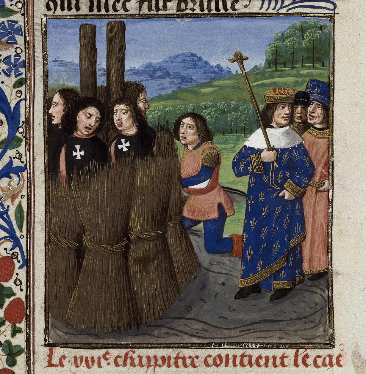 Upálení templářů Z: De casibus virorum illustrium od Giovanniho Boccaccia od Master of the White inscriptions