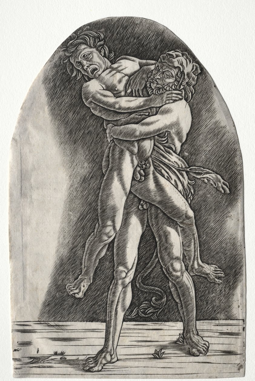 Herkules a Antaeus od Master of the Year 1515