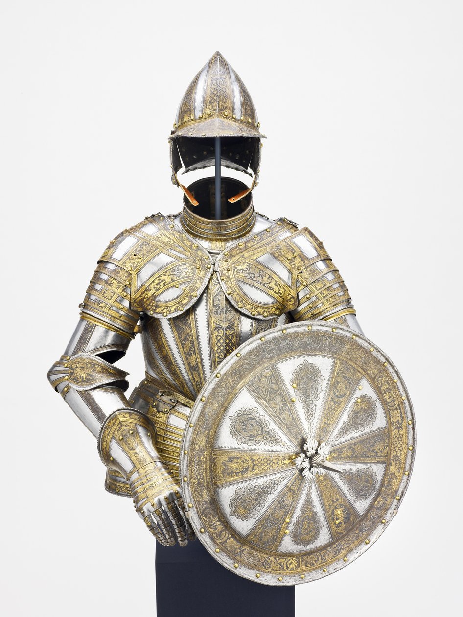 Poloviční brnění a cíl pro pěší službu, cca 1600 od Master of the sign of the