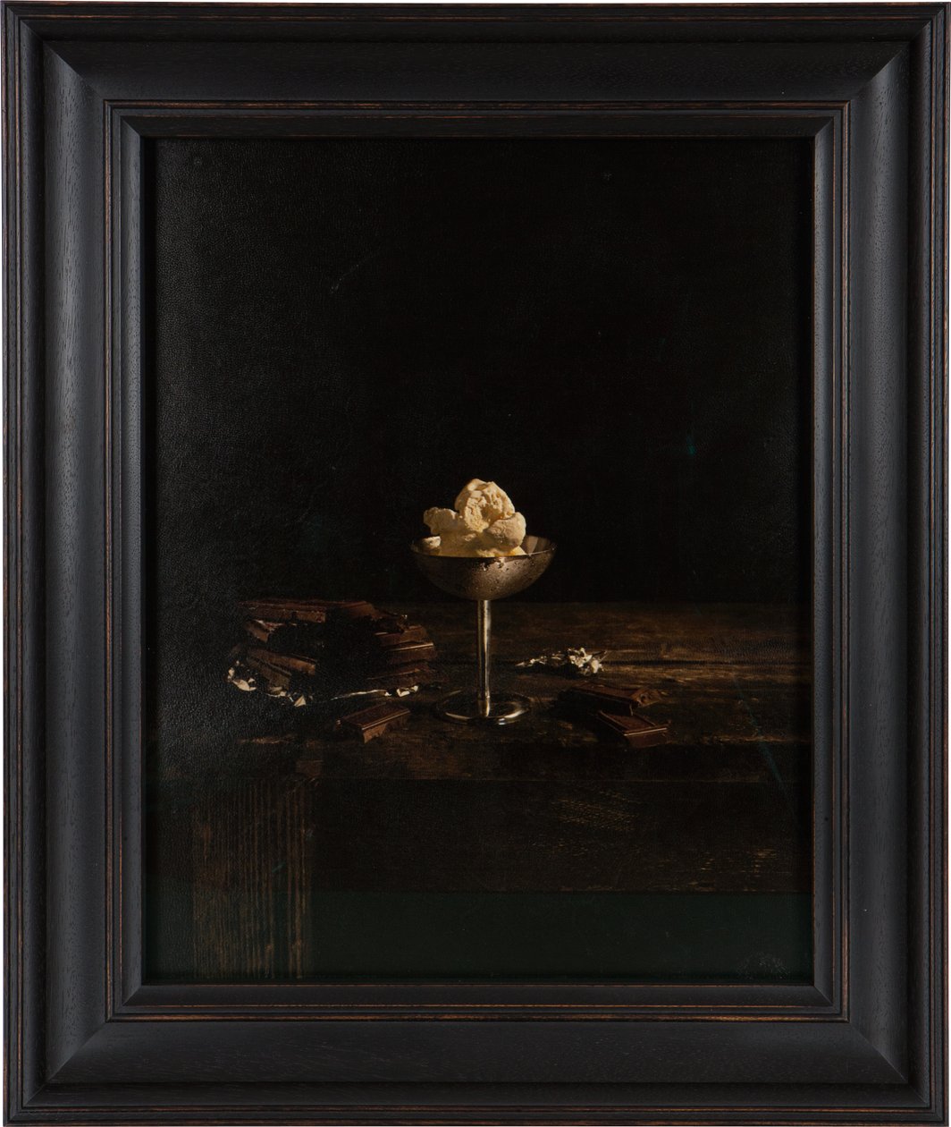 Poslední jídlo v cele smrti, Dobie Gillis Williams, 2012 (digitální transferový tisk na pergamen z kozí kůže) od Mat Collishaw