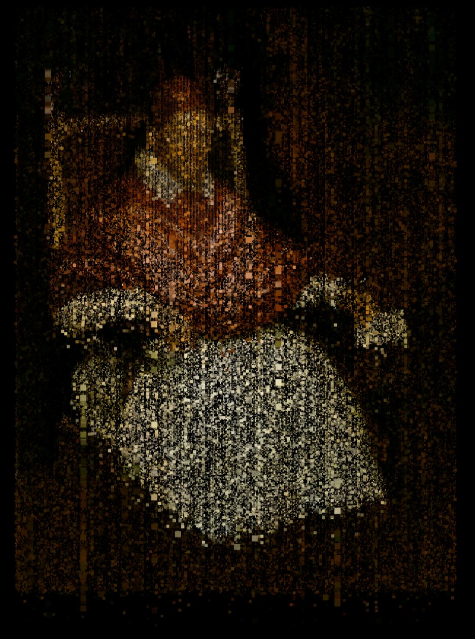 Konec nevinnosti, 2009 (plátno, projektor a pevný disk) od Mat Collishaw