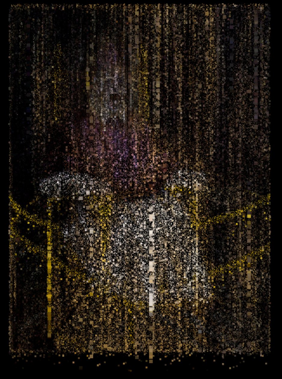 Konec nevinnosti, 2009 (plátno, projektor a pevný disk) od Mat Collishaw