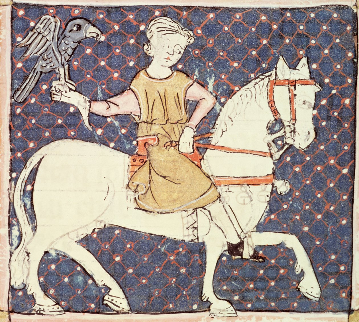 Fol.58v Květen: Sokolnictví od Matfre Ermengaut