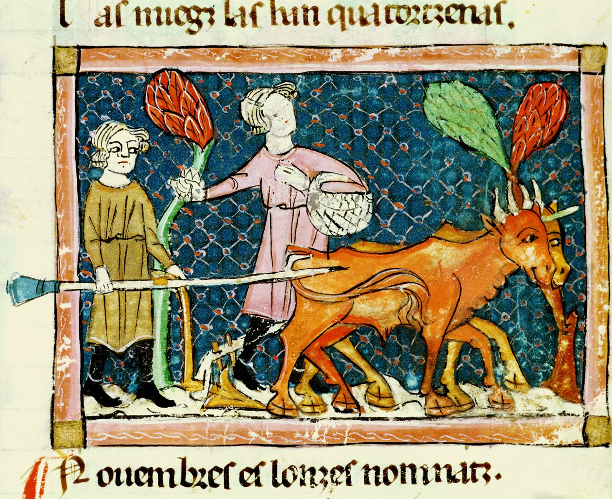 Fol.59r Říjen: Orba od Matfre Ermengaut