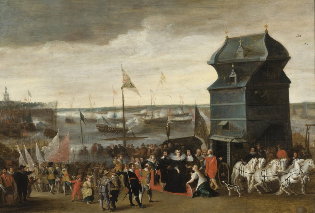 Královna Marie de Medici vylodění v Antverpách, 1632 od Matheus Vroom