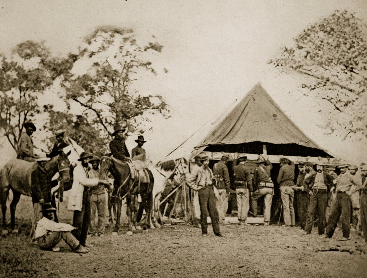 Plnění jejich jídelen, 1861-65 od Mathew B. Brady