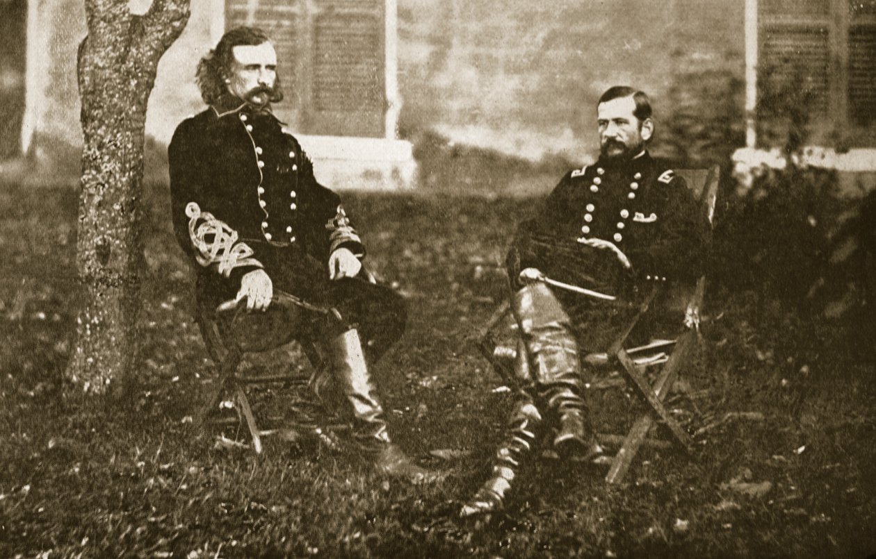 Generál George A. Custer a generál Alfred Pleasonton, 1861-65 od Mathew B. Brady