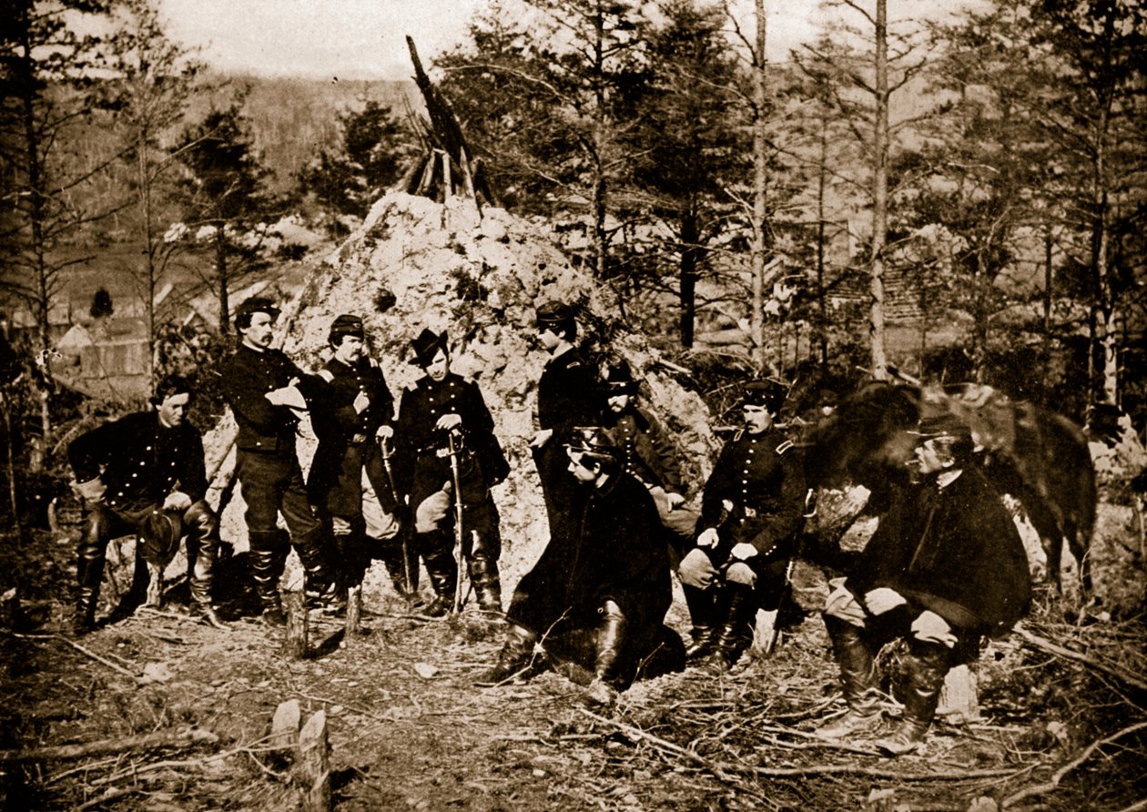 Důstojníci 164. a 170. newyorské dobrovolnické jednotky, 1861-65 od Mathew B. Brady