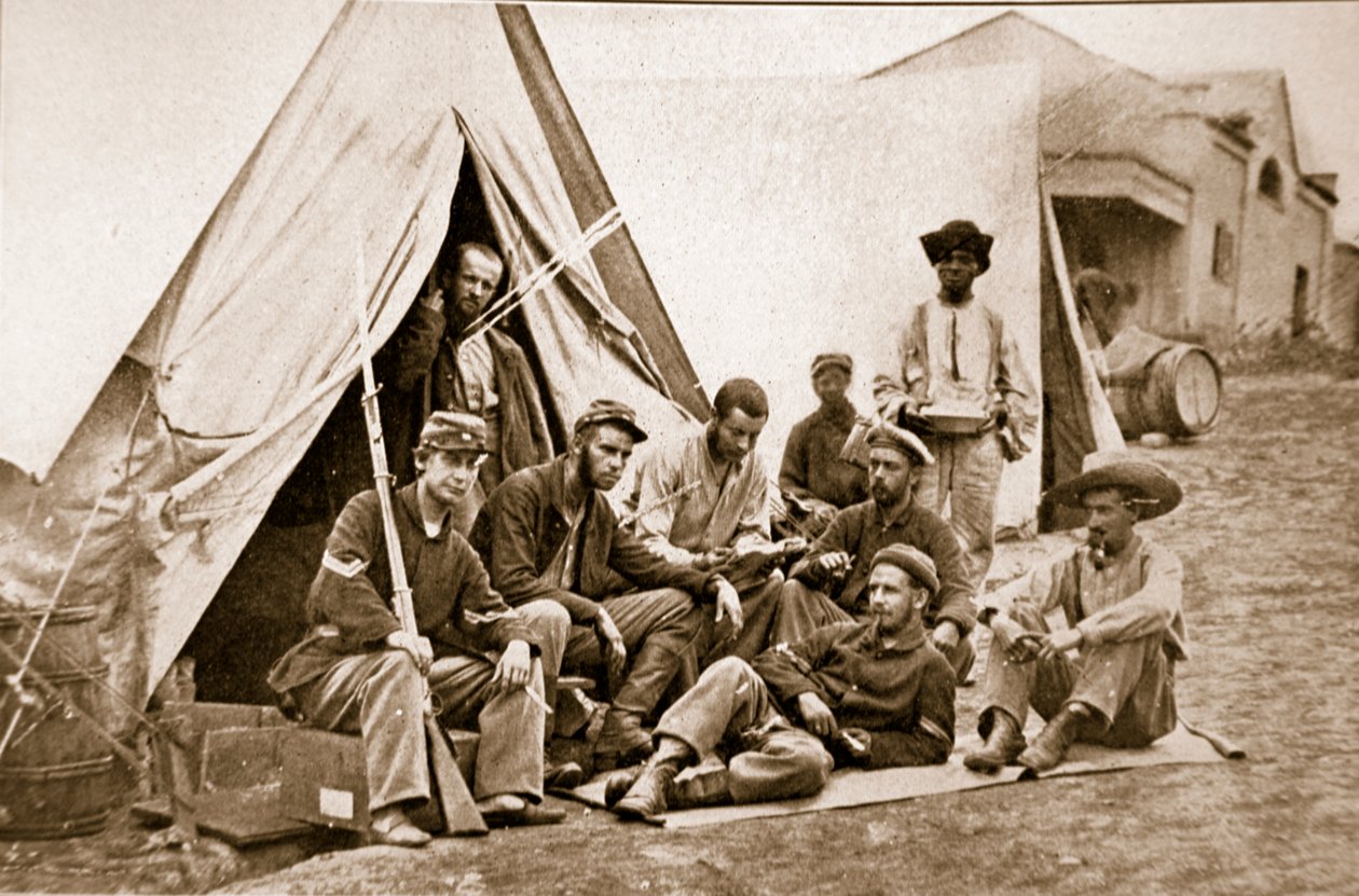 Letní táborová scéna, 1861-65 od Mathew B. Brady