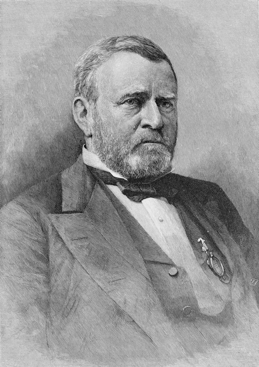 Generál Ulysses Simpson Grant, rytina z fotografie, ilustrace z knihy "Battles and Leaders of the Civil War", kterou vydali Robert Underwood Johnson a Clarence Clough Buel. od Mathew B. Brady