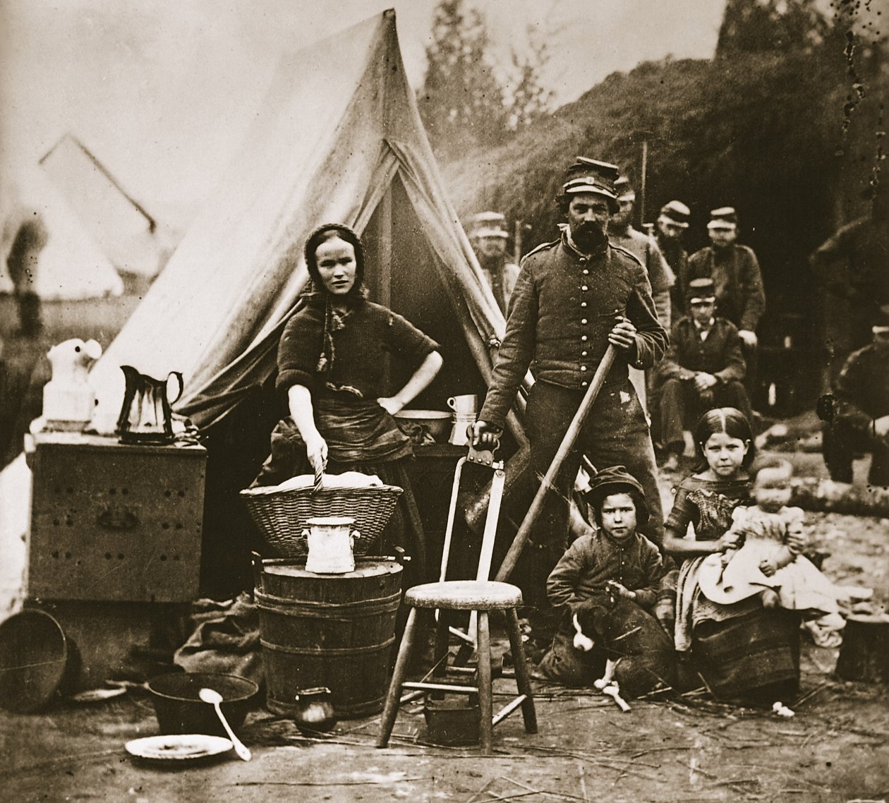 Tábor 31. pensylvánské pěchoty poblíž Fort Slocum, 1862 (hlubotisk) od Mathew B. Brady