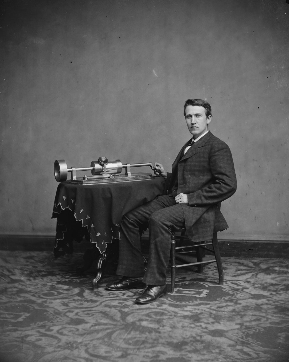Thomas Edison, kolem 1877-8 od Mathew B. Brady