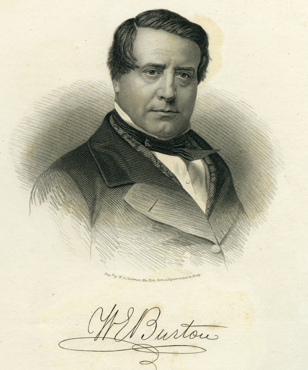 William Evans Burton, vyrytý W. G. Jackmanem, 1875 od Mathew B. Brady