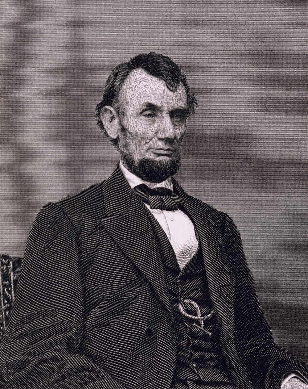 Abraham Lincoln, vyryto z fotografie Williama G. Jackmana (rytina) od Mathew (after) Brady