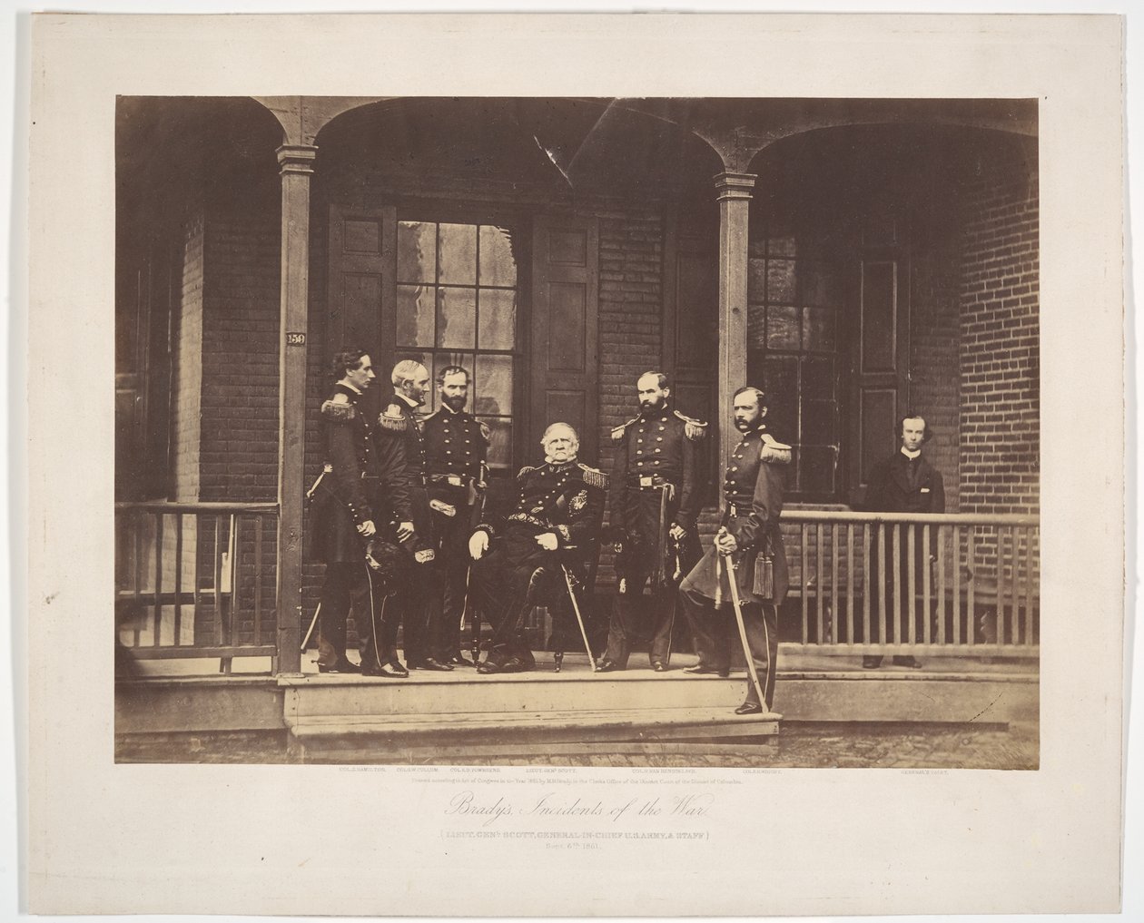 Generálporučík Scott, vrchní velitel armády Spojených států, a štáb od Mathew B. Brady