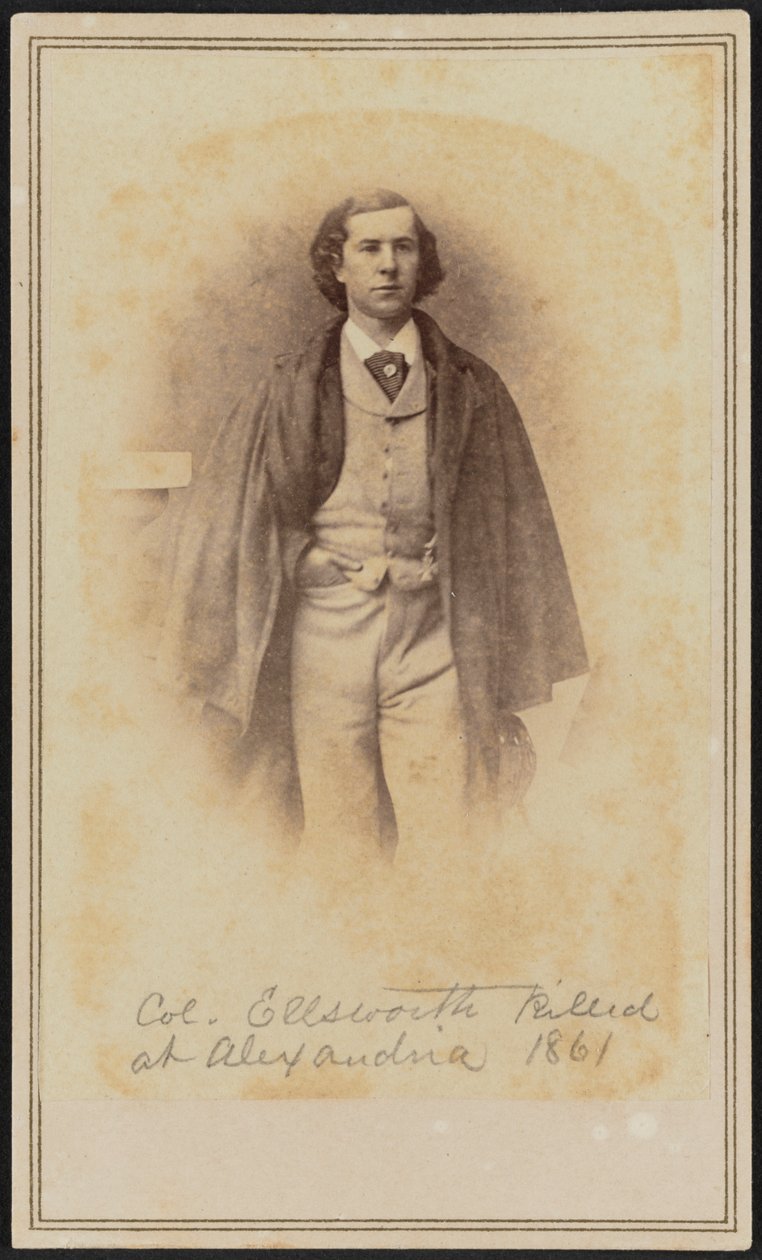 Carte-de-visite portrét plk. Elmer Ephraim Ellsworth, 1861. od Mathew Brady