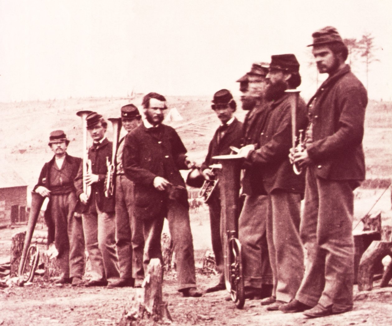 Kapelníci federální armády (černobílá fotografie) od Mathew Brady