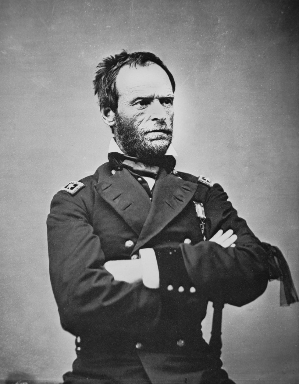 Generál William T. Sherman (1820-91) (černobílá fotografie) od Mathew Brady
