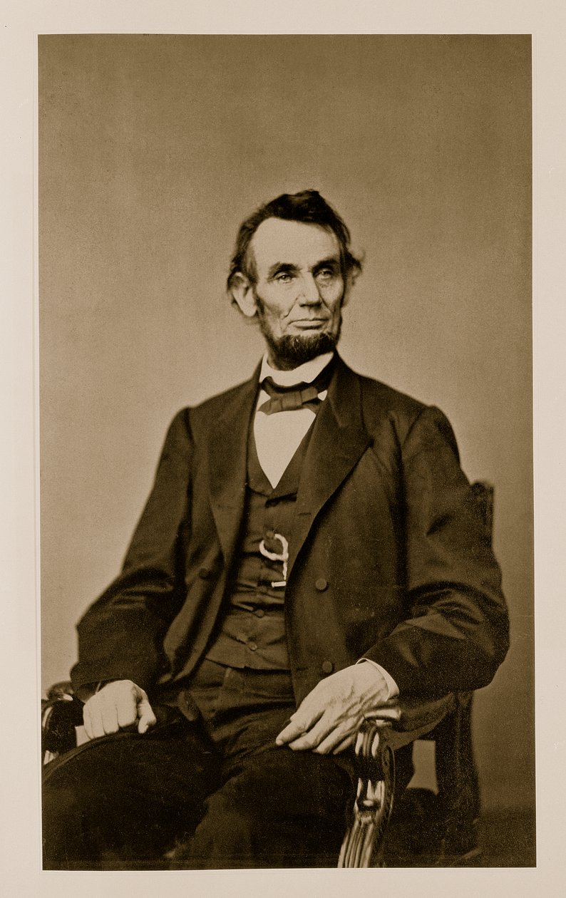 Portrét Abrahama Lincolna (1809-65) (černobílá fotografie) od Mathew B. Brady