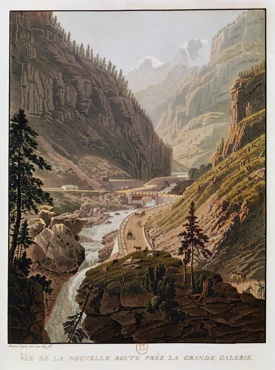 Pohled na průsmyk New Simplon Pass, 1811 od Mathias Gabriel Lory