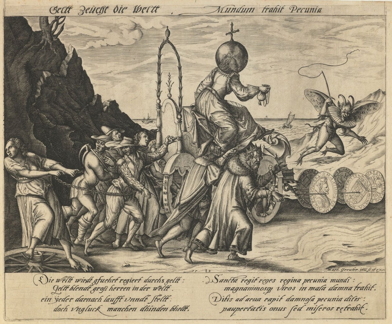 Peníze vládnou světu, 1589 od Mathias Greuter