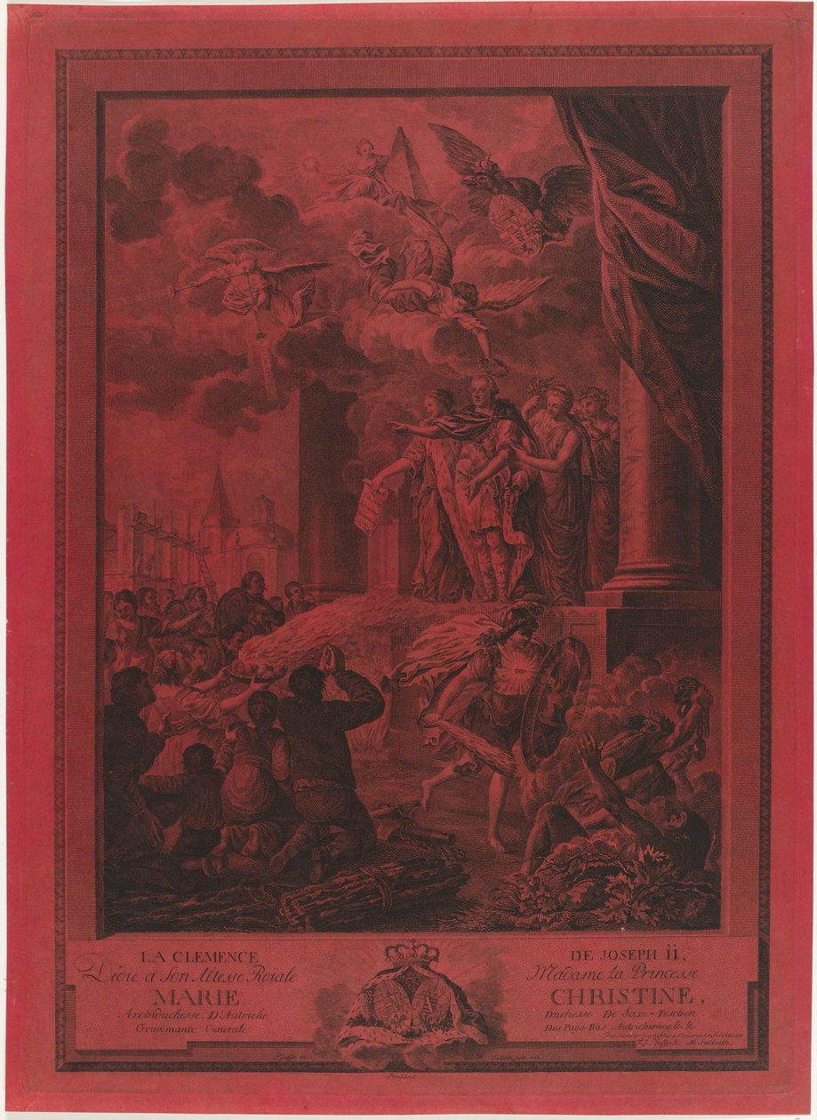 Milost císaře Josefa II. protestantům, 1783 La Clemence de Joseph II (titul na předmětu) od Mathias de Sallieth