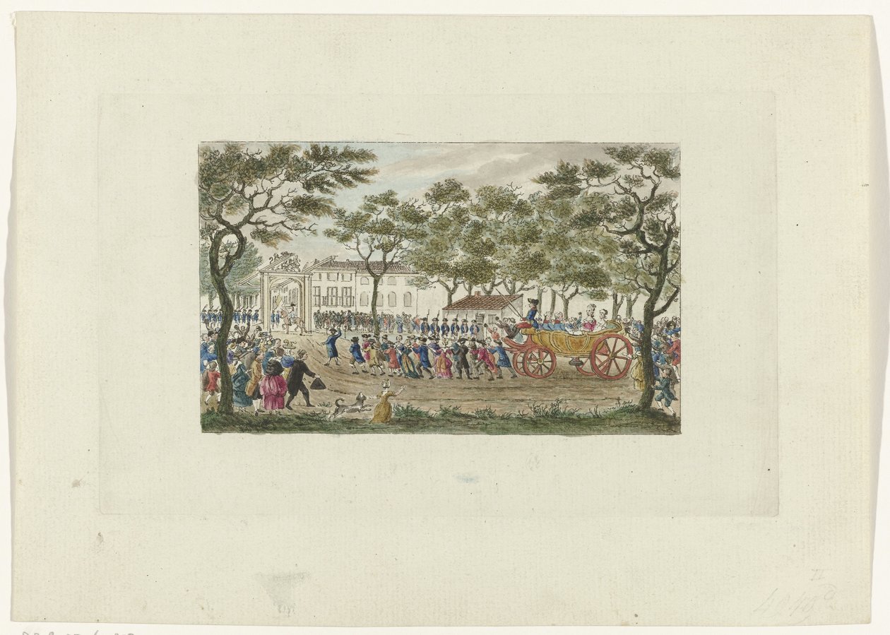 Předjetí princezny z Orange a dětí, 1787 od Mathias de Sallieth