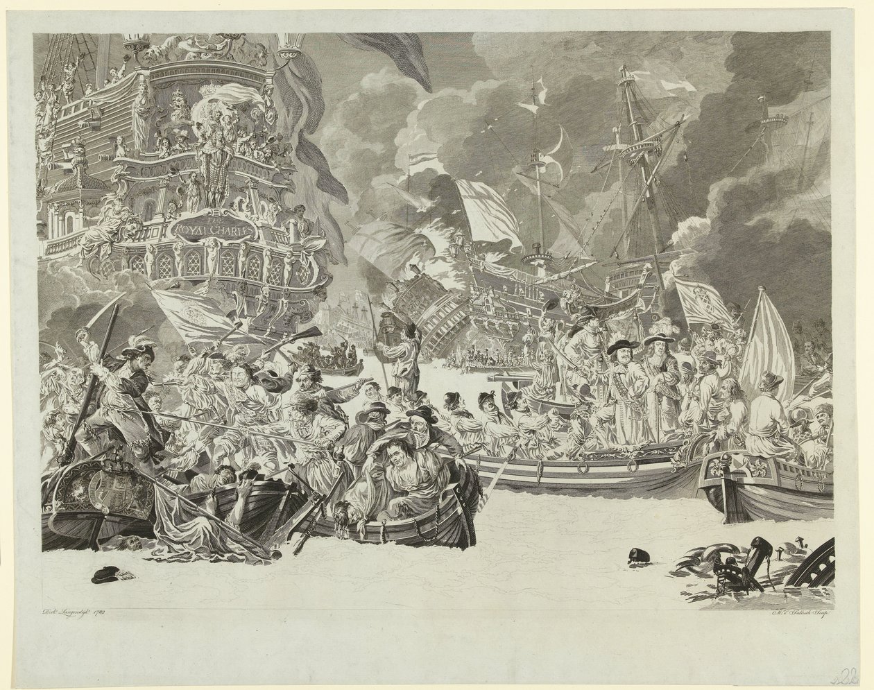Nizozemský nájezd na Medway a zajetí královského Karla, 1667 od Mathias de Sallieth
