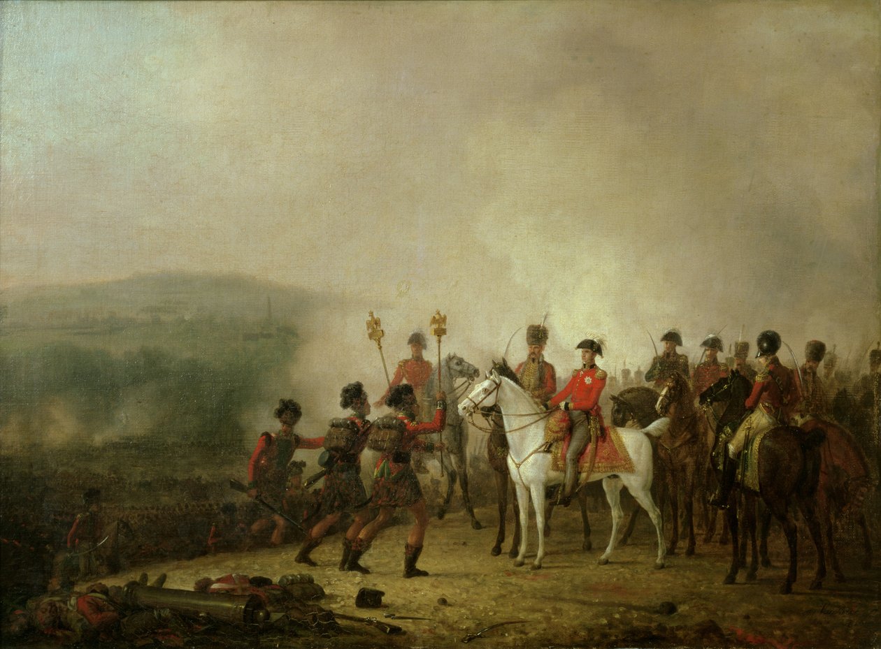 Orelská standarta u Waterloo vrácená Wellingtonovi, 18. června 1815 od Mathieu Ignace van Bree