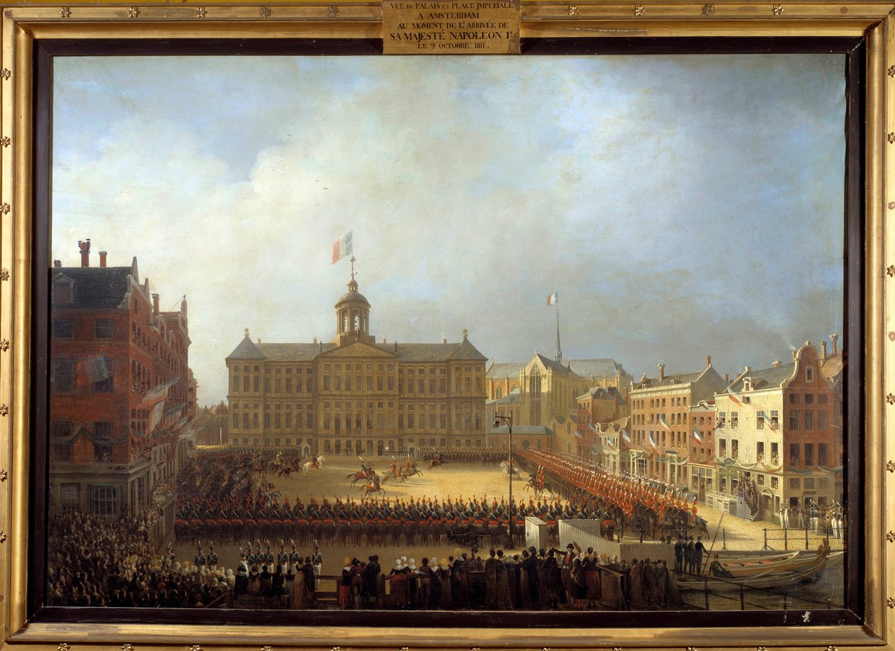 Příjezd Napoleona I. (1769-1821) na Place Royale v Amsterdamu 15. 10. 1811 Obraz Mathieu Ignace Van Bree (1773-1839) 1811 Boissy Saint Leger. Zámek Grosbois od Mathieu Ignace van Bree