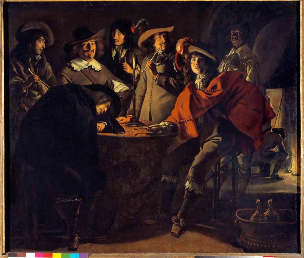 La Tabagie ou le corps de garde Obraz Mathieu Le Nain (Lenain) (1607-1677) 17. století Sun. 1,17x1,37m od Mathieu Le Nain