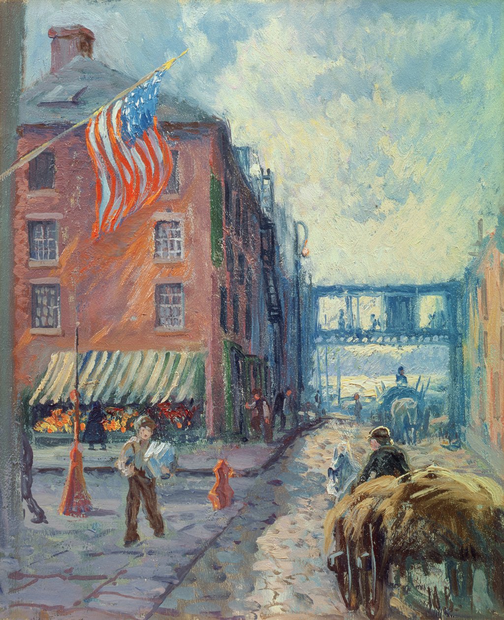 Van Wyck Family House, New York City, cca 1923 (olej na umělecké desce) od Matilde Browne