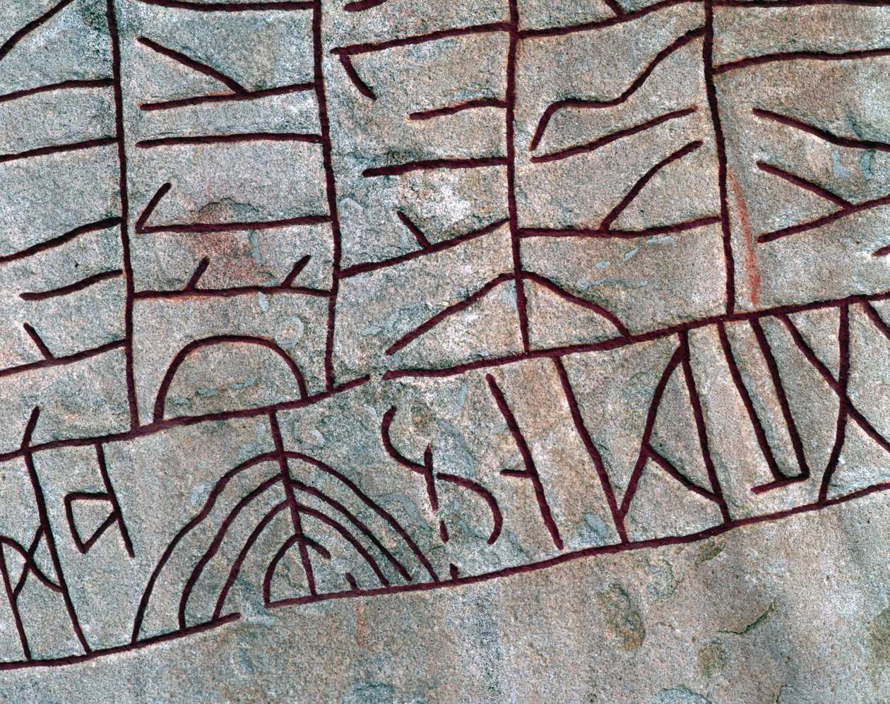 Detail runového kamene v Rök, Östergötland, Švédsko. od Mats Alm