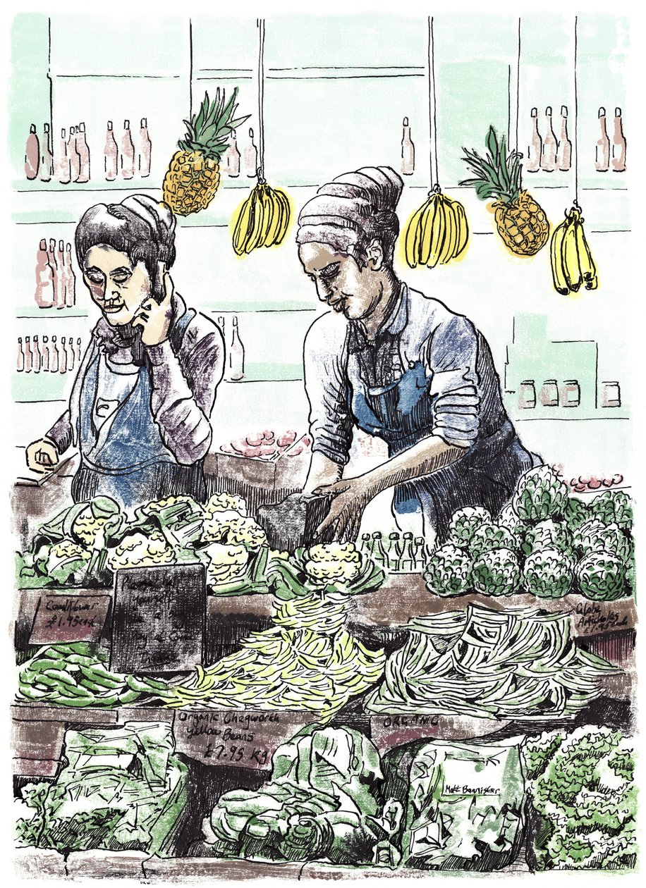 Borough Veg 2, 2013 (tuš na papíře) od Matt Bannister