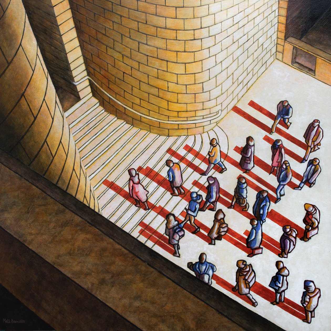 Footfall, 2018 (akryl na desce) od Matt Bannister