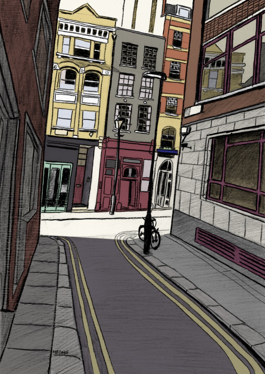 Fox and Knot Street EC1, 2015 (tužka, digitální) od Matt Bannister