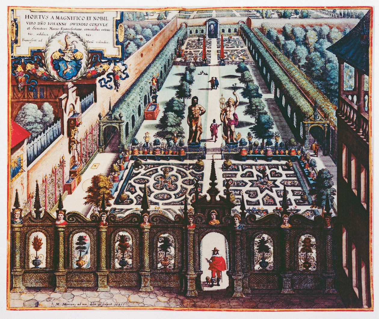 Zahrada Burgermeister Schwind, z „Florilegium Renovatum“ od Theodora de Bry (1528-98), vydáno 1641 od Mattaus the Younger Merian
