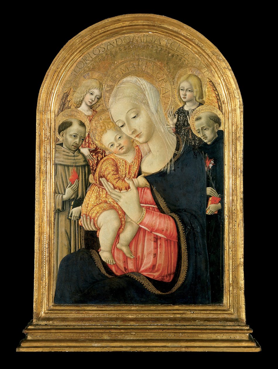 Madona s dítětem s anděly a svatými od Matteo de Giovanni