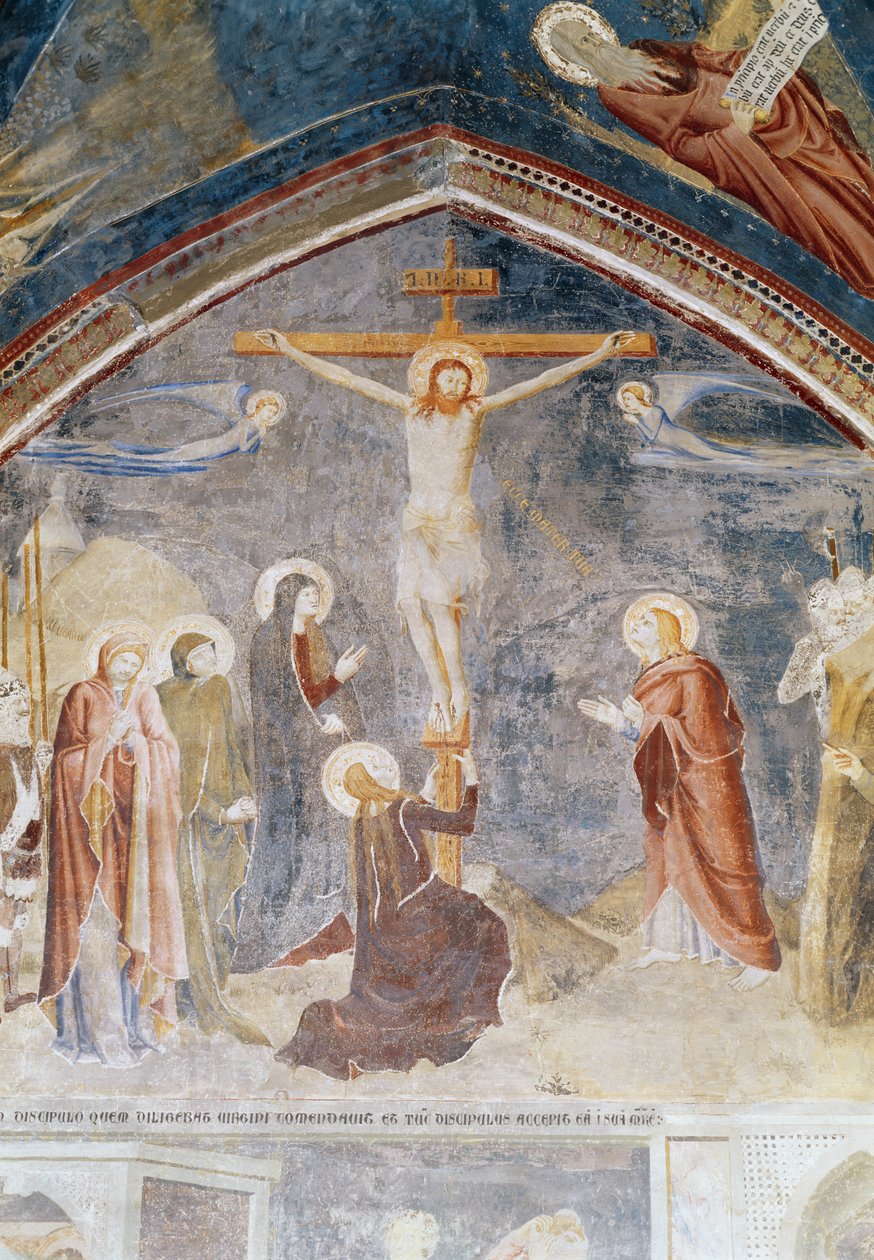 Ukřižování, detail ze středu, z kaple sv. Jana, 1347 od Matteo di Giovanetto da Viterbo