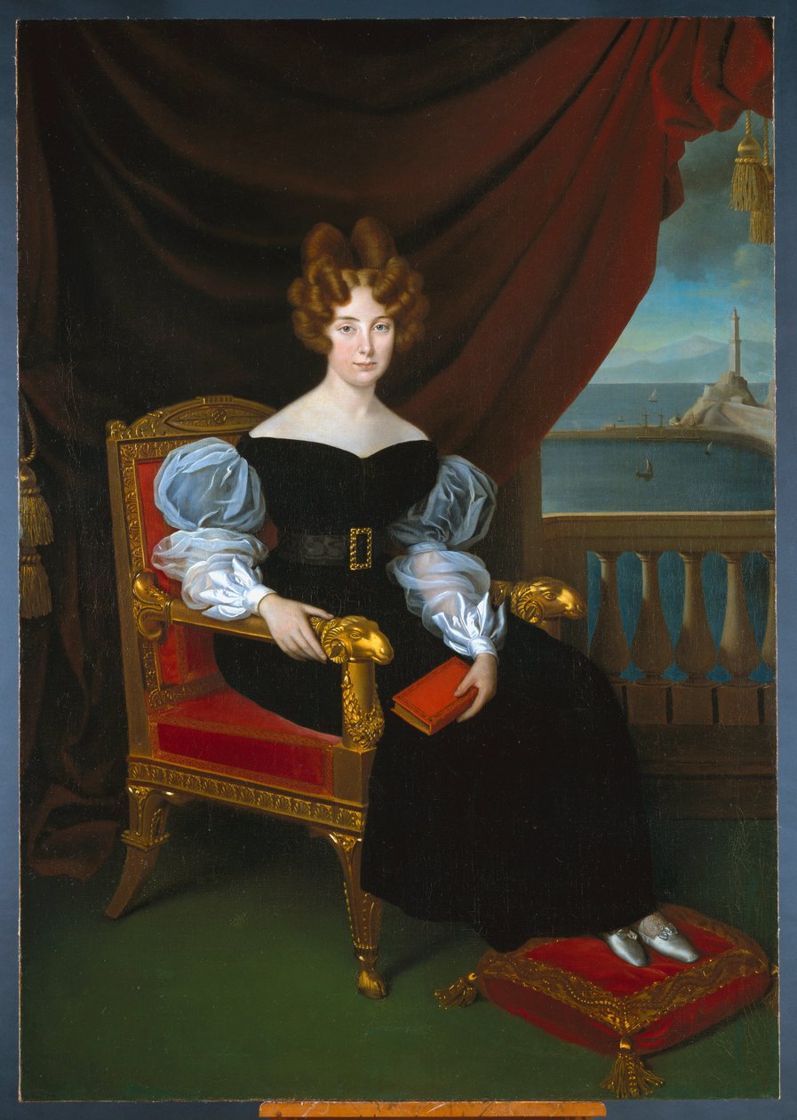 Maria Brignole Sale De Ferrari, vévodkyně z Galliery (1811-1888) “Obraz Mattea Antonia Picassa (1794-1879) Rozměr 191x133 cm Genes, Nová pouliční muzea od Matteo Antonio Picasso