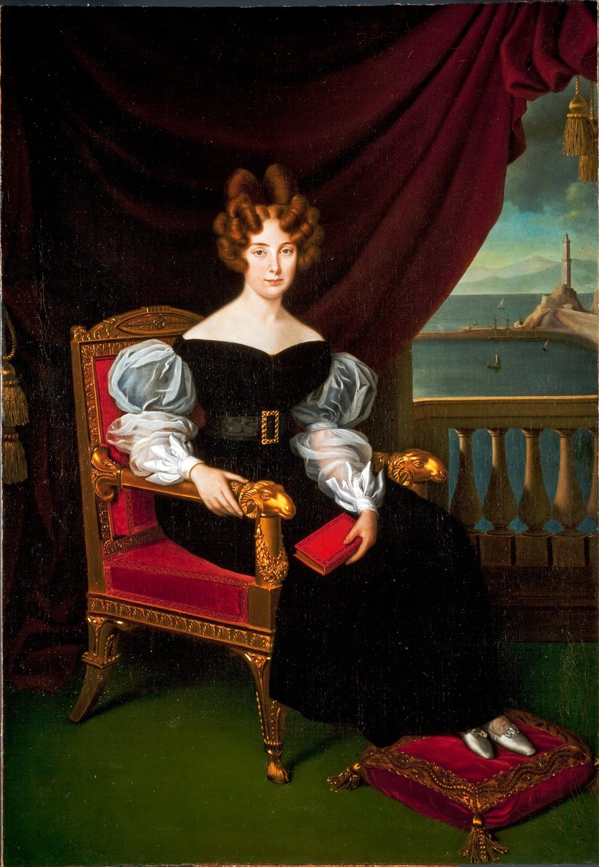 Portrét Marie (Marie) Brignole-Sale (Brignole Sale) De Ferrari, vévodkyně z Galliery (1811-1888) Obraz Mattea Antonia Picassa (1794-1879) Geny, nová pouliční muzea od Matteo Antonio Picasso