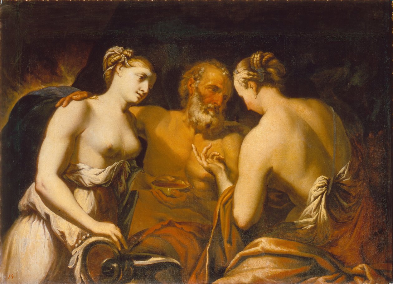 Lot a jeho dcery, konec 17. století. od Matteo Pacelli