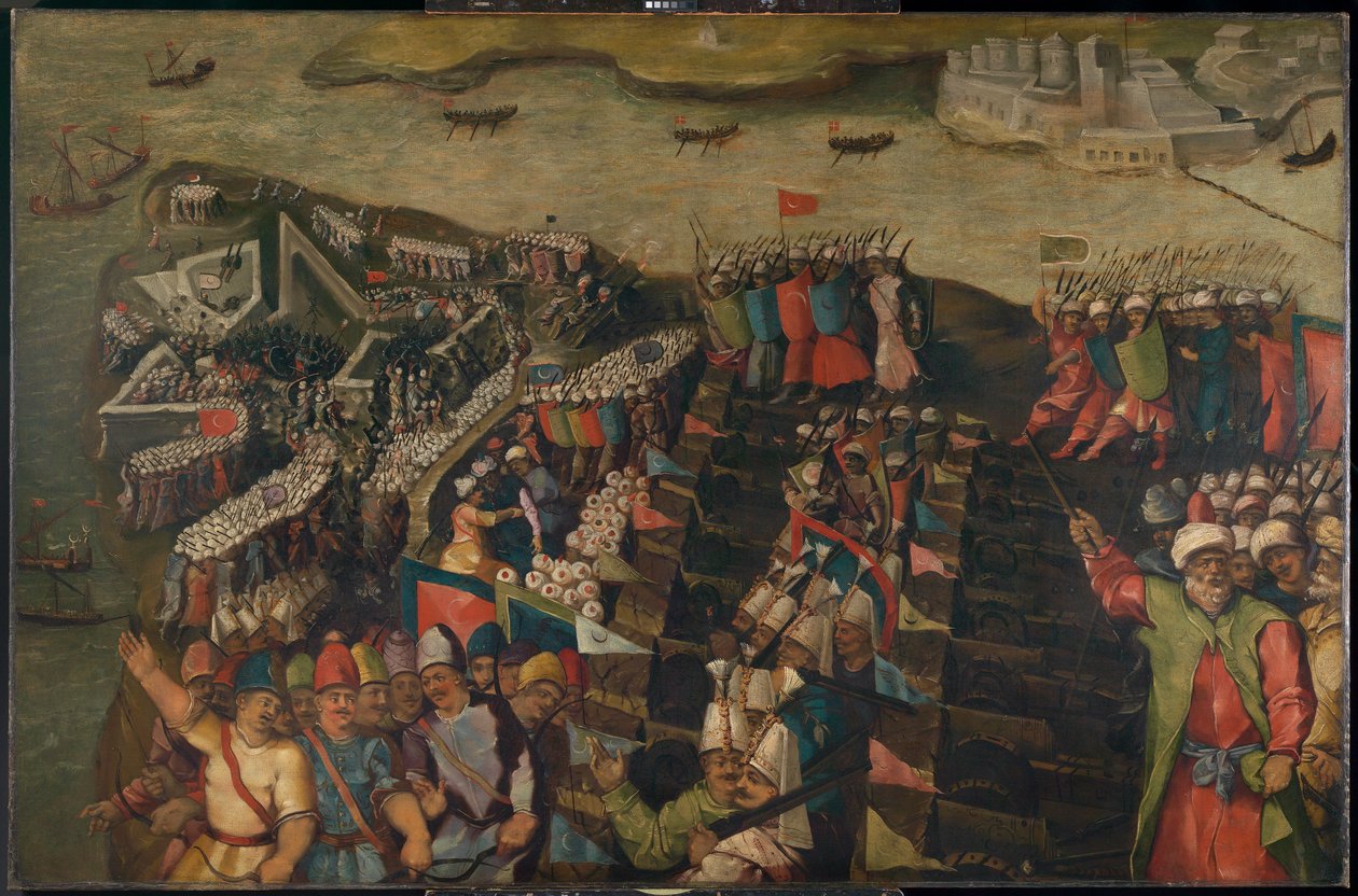 Obléhání Malty: dobytí Svatého Elma, 23. června 1565, konec 16. století (olej na plátně) od Matteo Perez d