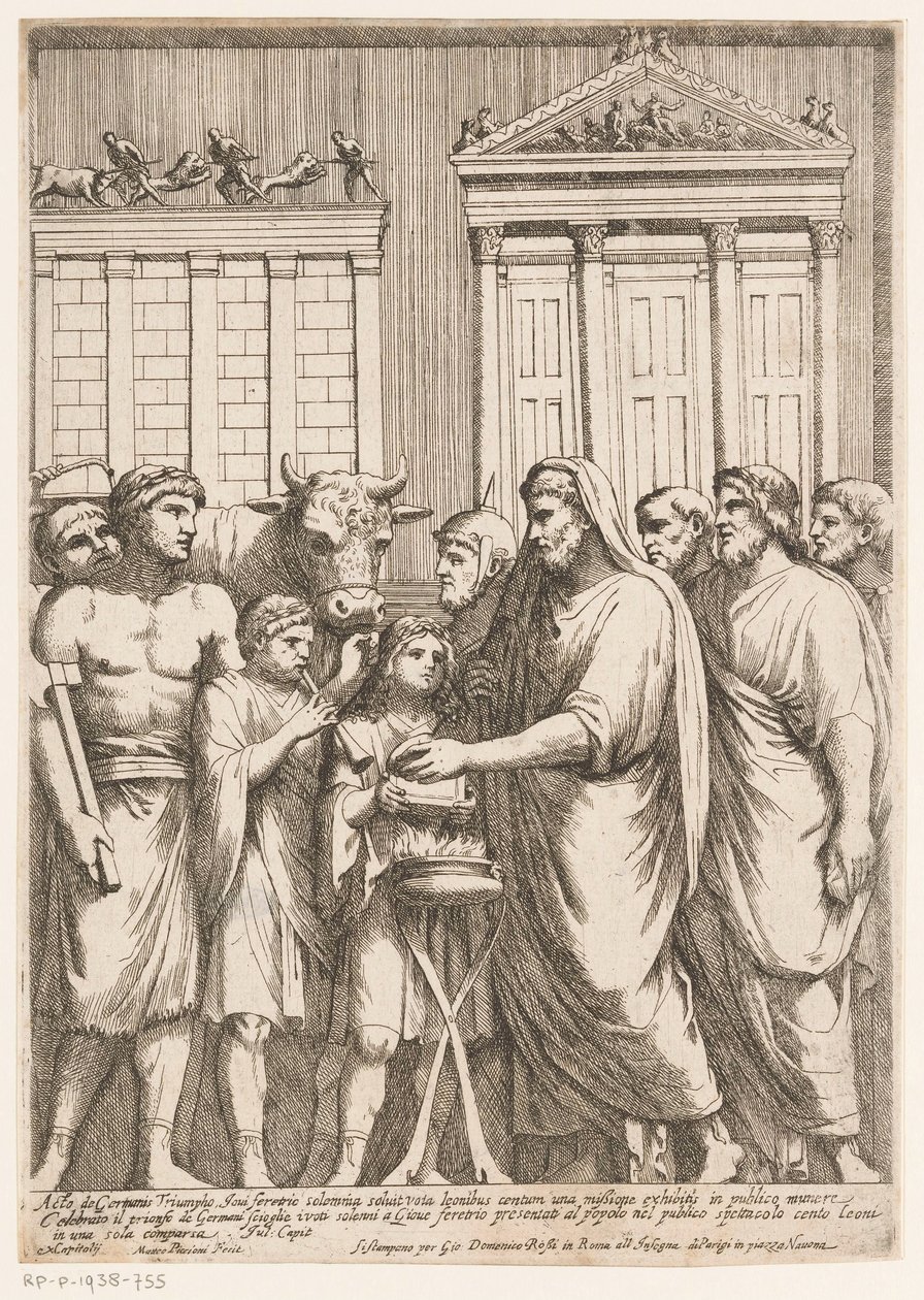 Marcus Aurelius jako nejvyšší kněz Basreliéfy na Konstantinově oblouku (název série) od Matteo Piccioni