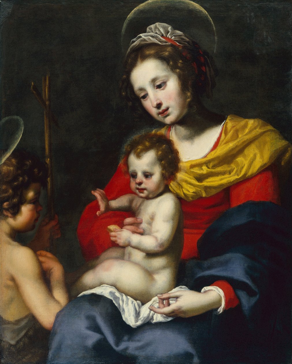 Madona s dítětem s nemluvnětem svatým Janem Křtitelem (olej na plátně) od Matteo Rosselli