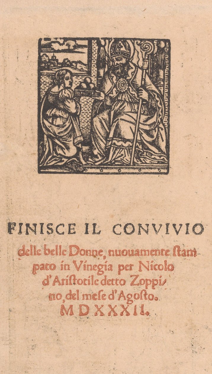 Convivio delle Belle Donne, strana 22 verso, srpen 1532, srpen 1532. od Matteo da Treviso